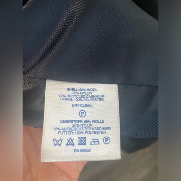 Gorgeous Lands End Navy Trench Coat Wool Blend 4 Pockets Women’s Size 10P - Picture 11 of 15